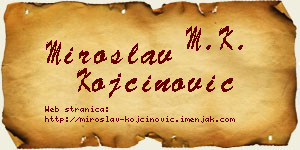 Miroslav Kojčinović vizit kartica